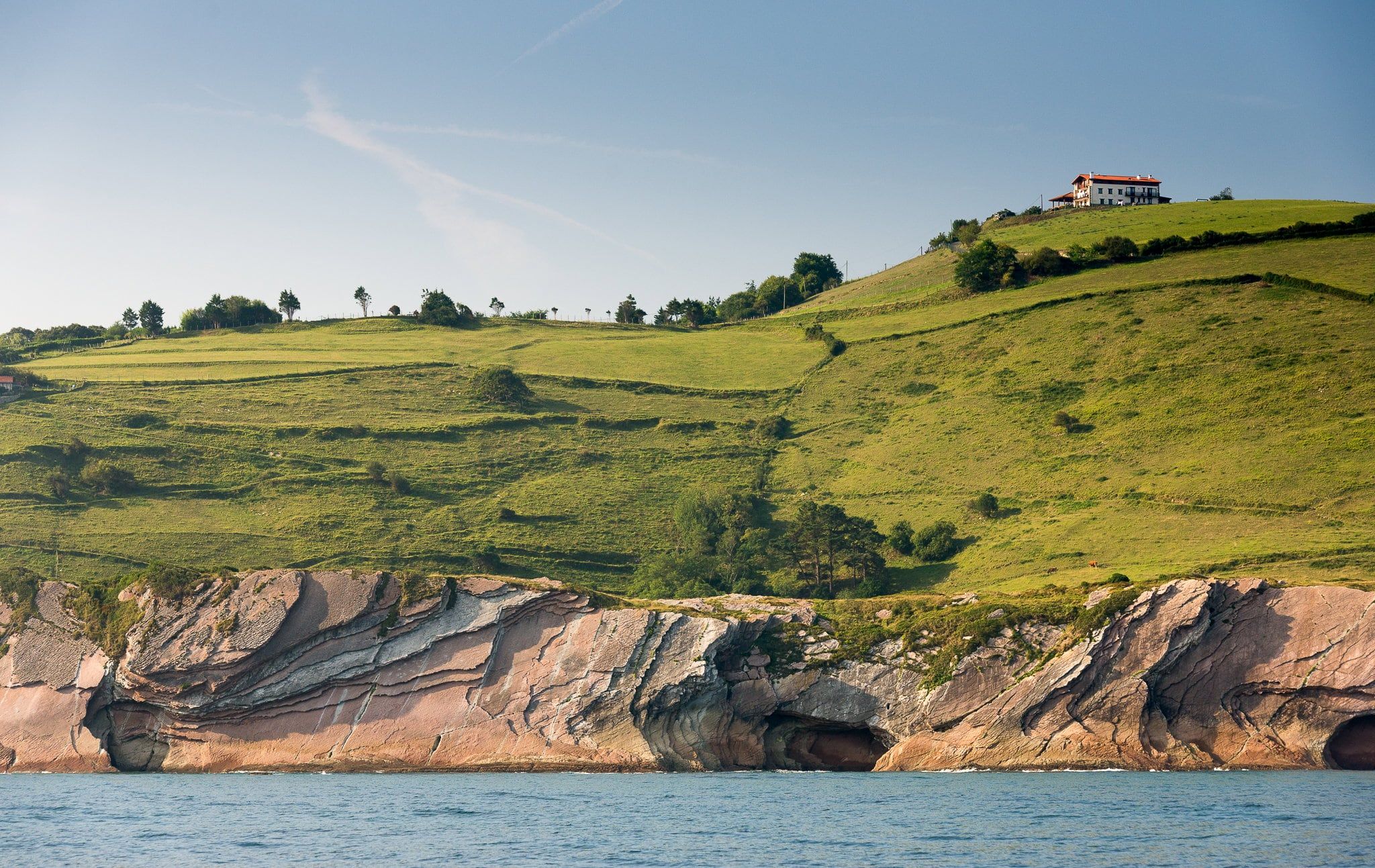 San Telmo chapel on top of the flysch cliff, Zumaia